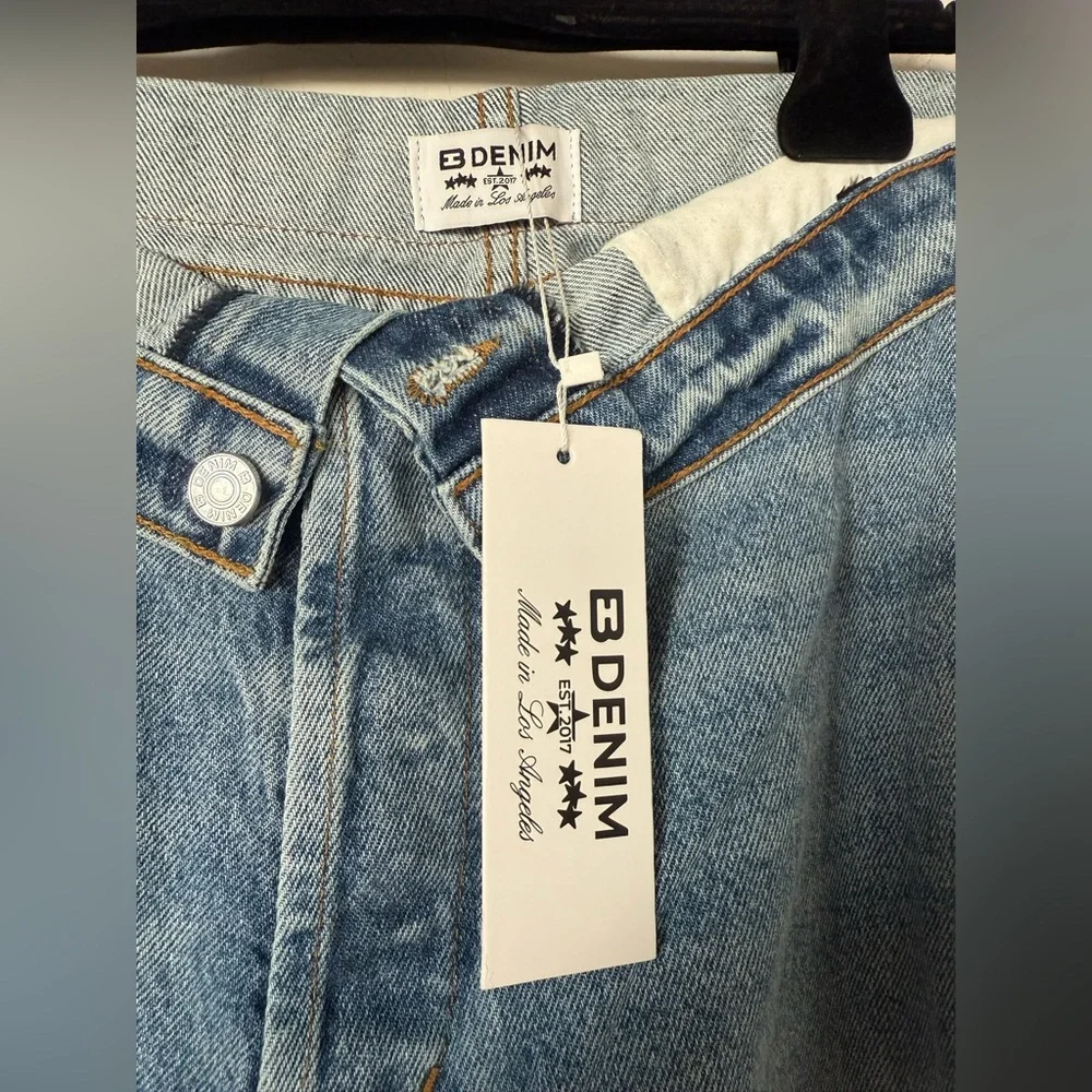 NWT EB Denim Madison Baggy Wide Leg 100% Cotton Made in USA Jeans in Luca - Picture 7 of 14